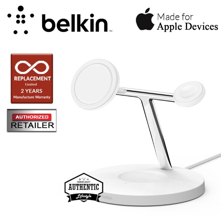 Belkin BOOST↑CHARGE™ PRO 3-in-1 Wireless Charging Pad with MagSafe - White  - Apple