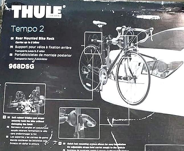 Brand New Thule Car Tempo 2 968DSG Bike Bicycle Rear Trunk Mount Rack Carrier