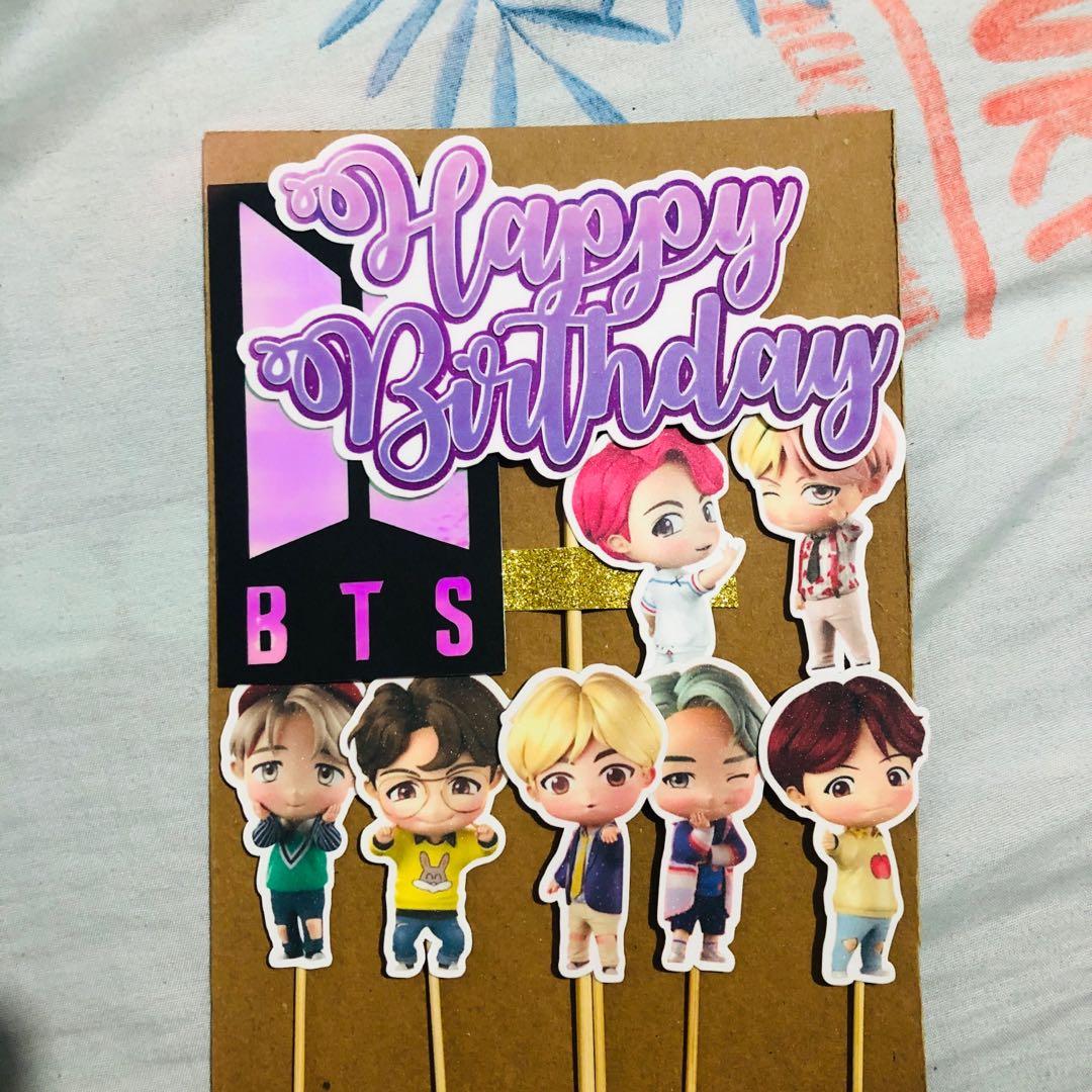 bts cake topper birthday set hobbies toys memorabilia collectibles k wave on carousell