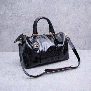Chanel vintage patent leather luggage bag