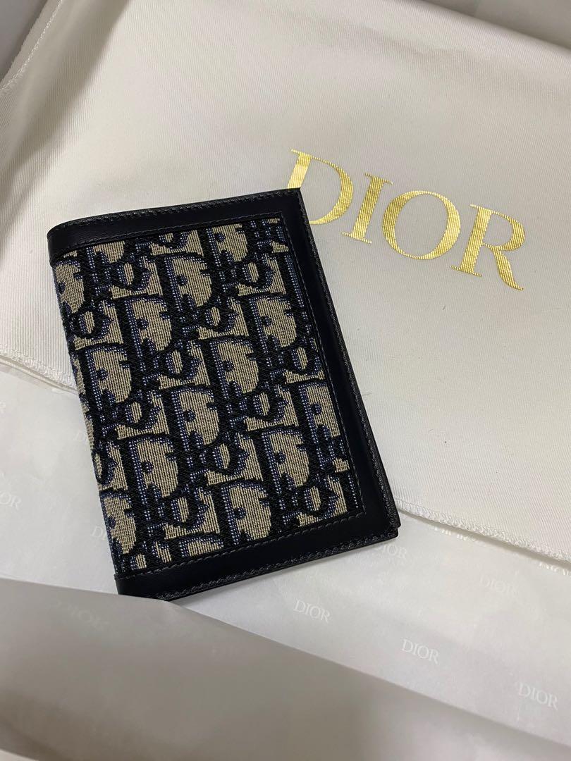 Passport Cover Black Dior Oblique Jacquard