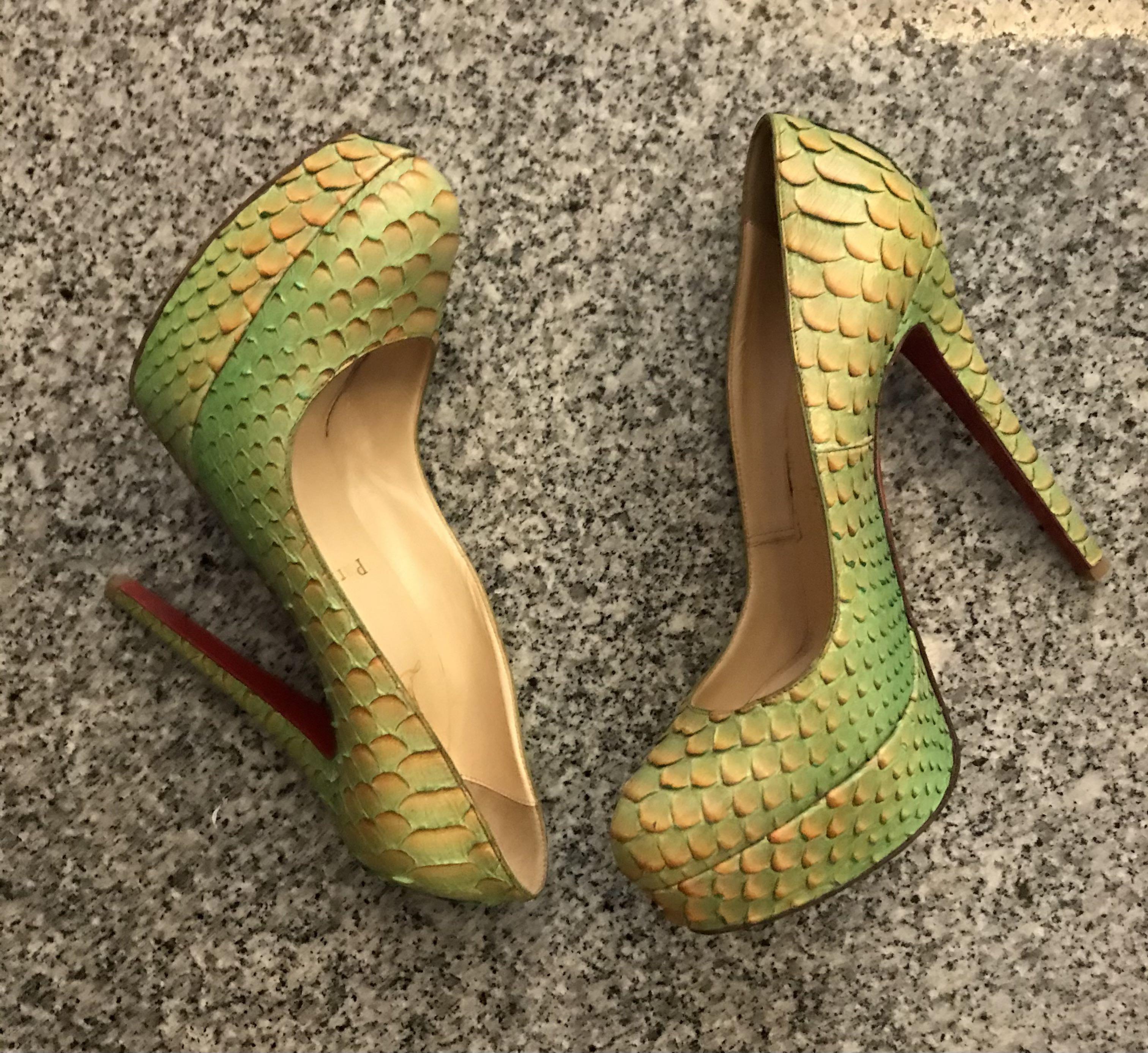 Christian louboutin snakeskin best sale heels