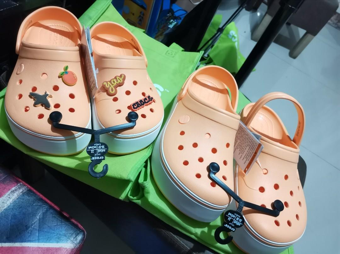 Crocs Crocband Platform Clog cantaloupe/white W6 & W8, Women's Fashion,  Footwear, Sandals on Carousell