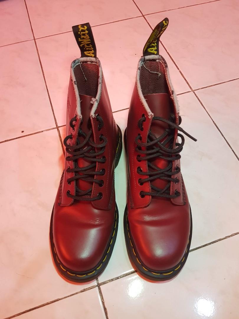 Dr Martens 1460 Cherry Red Uk6 Men S Fashion Footwear Boots On Carousell