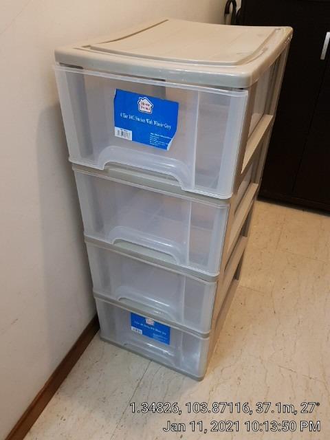 Free 4 drawer plastic File Cabinet originally from NTUC