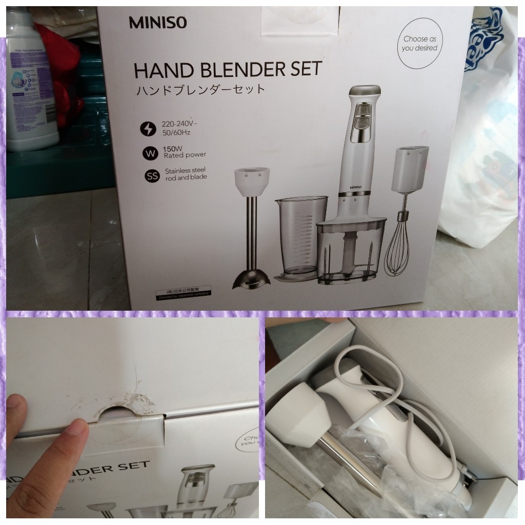 Hand Blender set chopper mixer MINISO, Kitchen & Appliances di Carousell