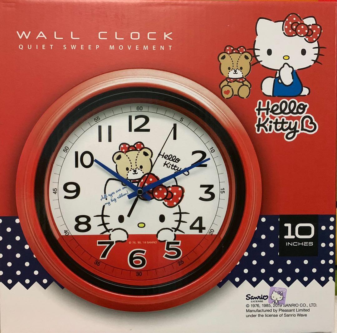 Hello Kitty Wall Clock, Furniture & Home Living, Home Improvement & Organization, Home