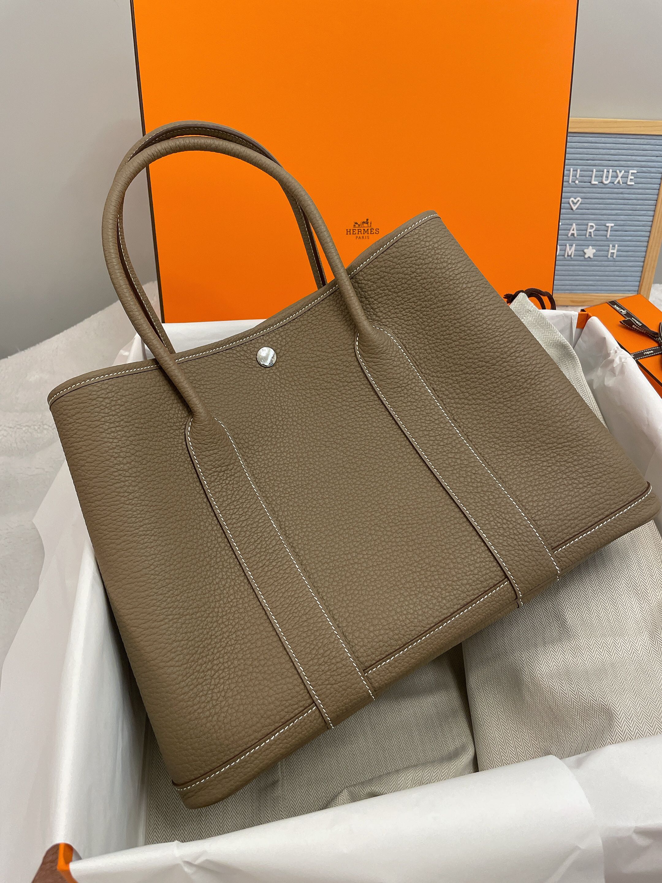 hermes garden party 36 etoupe