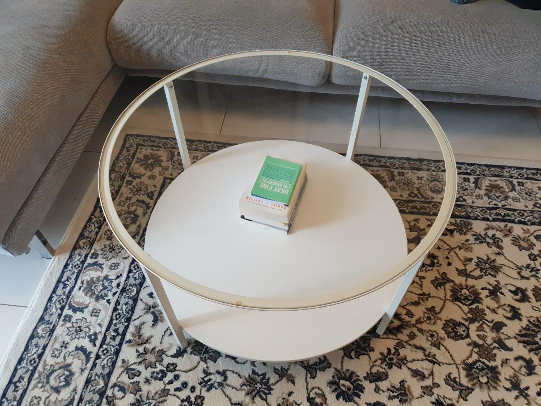 Ikea VITTSJO white round coffee table, Furniture & Home Living