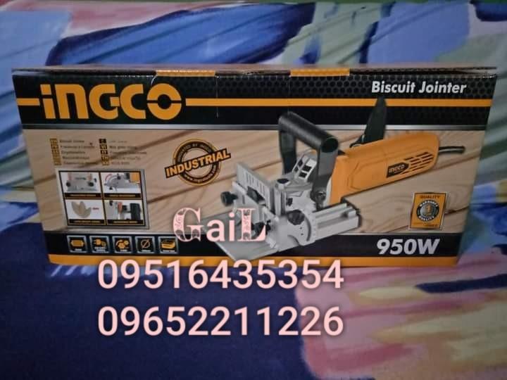 INGCO 950W Biscuit Jointer (Category: Construction Tools & Equipment) located in Caloocan City. Submitted by abieghail (Listing ID 1062049412, Image 1). Description: INGCO BJ9508 BISCUIT JOINTER Price : ₱3,950 APPLICATION: for wood , tool used to join two pieces of wood together. Voltage:220-240v-50/60Hz Input power:950w No-load speed:11000rpm Blade Diameter:100mm With 15pcs. biscuit dowel Meet-up @Nearby area / Delivery Nationwide! Via Lalamove 