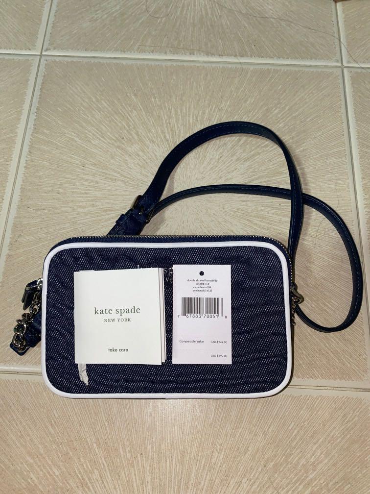 Cameron denim colorblock best sale double zip small crossbody
