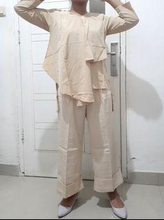 khaki blouse dan celana