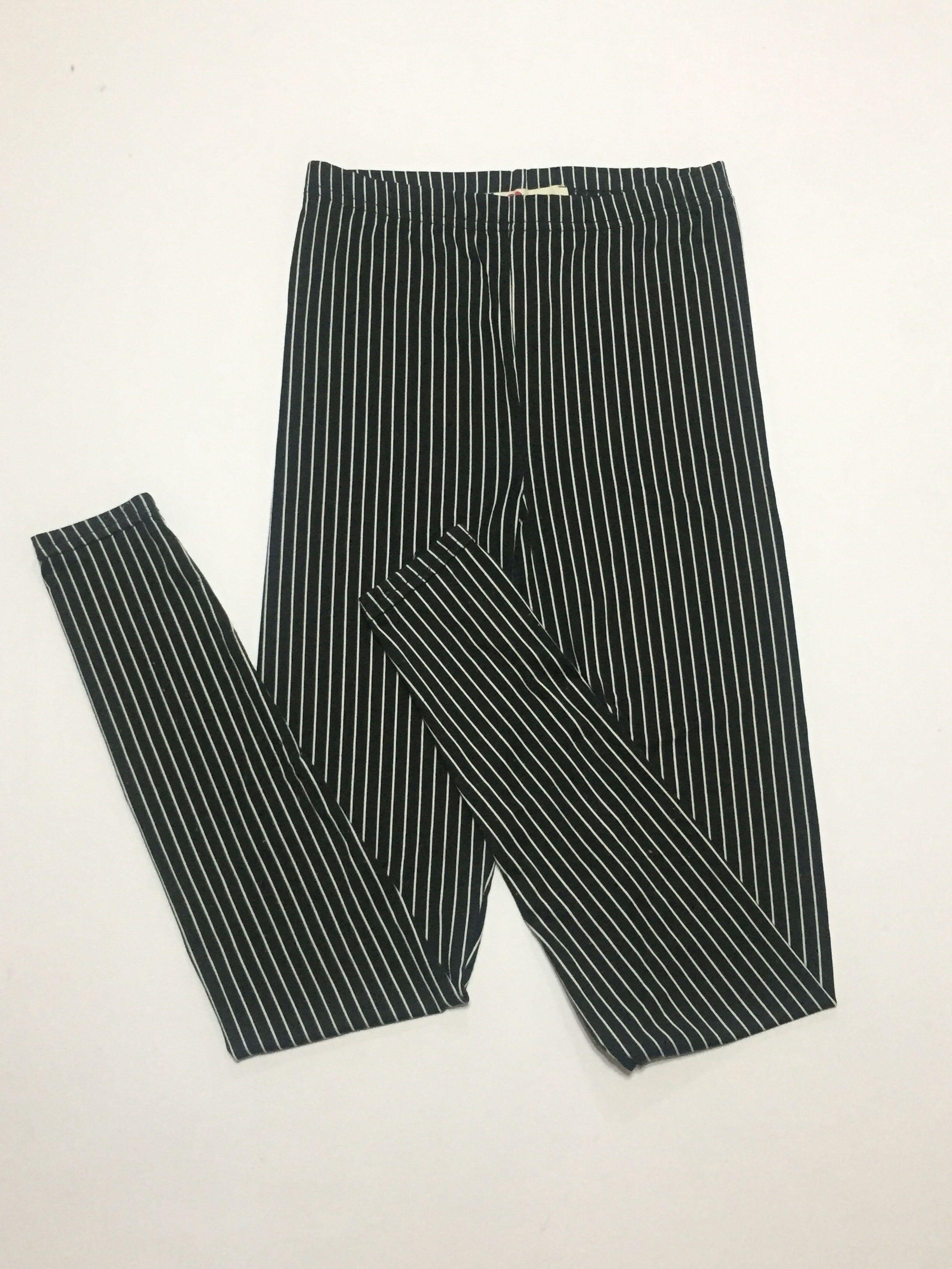 Black White Perpendicular Stripe Leggings XS S M L XL 2XL 3XL plus size striped 
