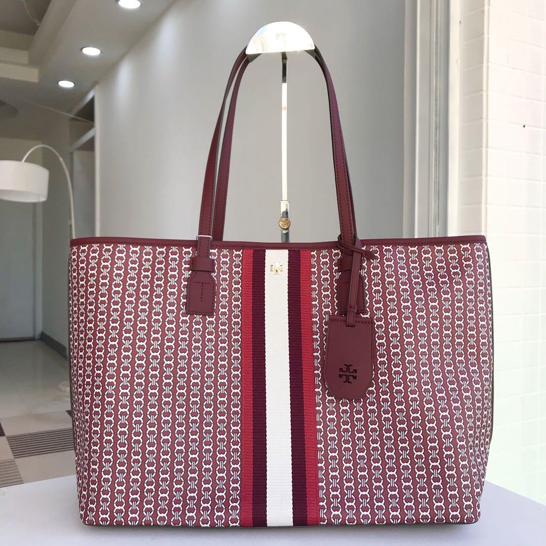 Large | Tory Burch Gemini Link Tote Bag Red Maroon, Women's Fashion, Bags &  Wallets, Tote Bags on Carousell