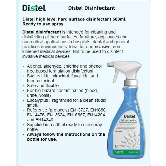 LIMITED STOCK DISTEL HIGH-LEVEL MEDICAL SURFACE DISINFECTANT 500ML ...
