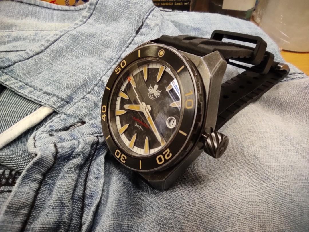 Microbrand PHOIBOS Proteus 300M Diver Unique design aged steel