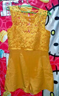 Mustard Yellow Lace Romper