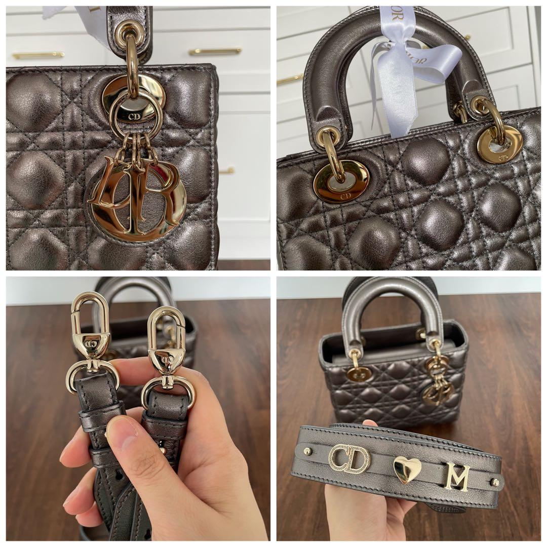 My ABC Lady Dior Gunmetal Metallic Calfskin GHW