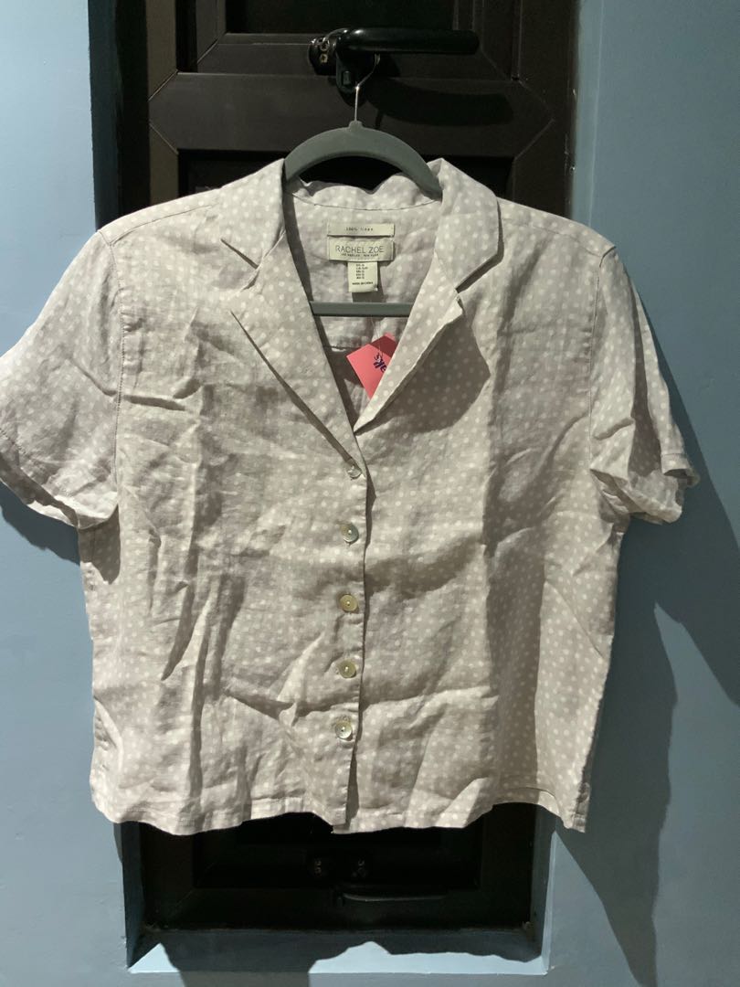 Rachel Zoe linen top, Women's Fashion 