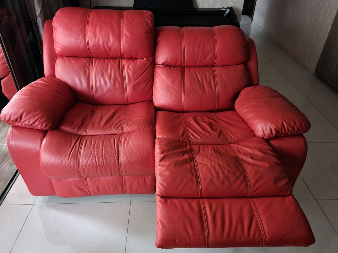 Recliner Leather Sofa, Furniture & Home Living, Furniture, Sofas on