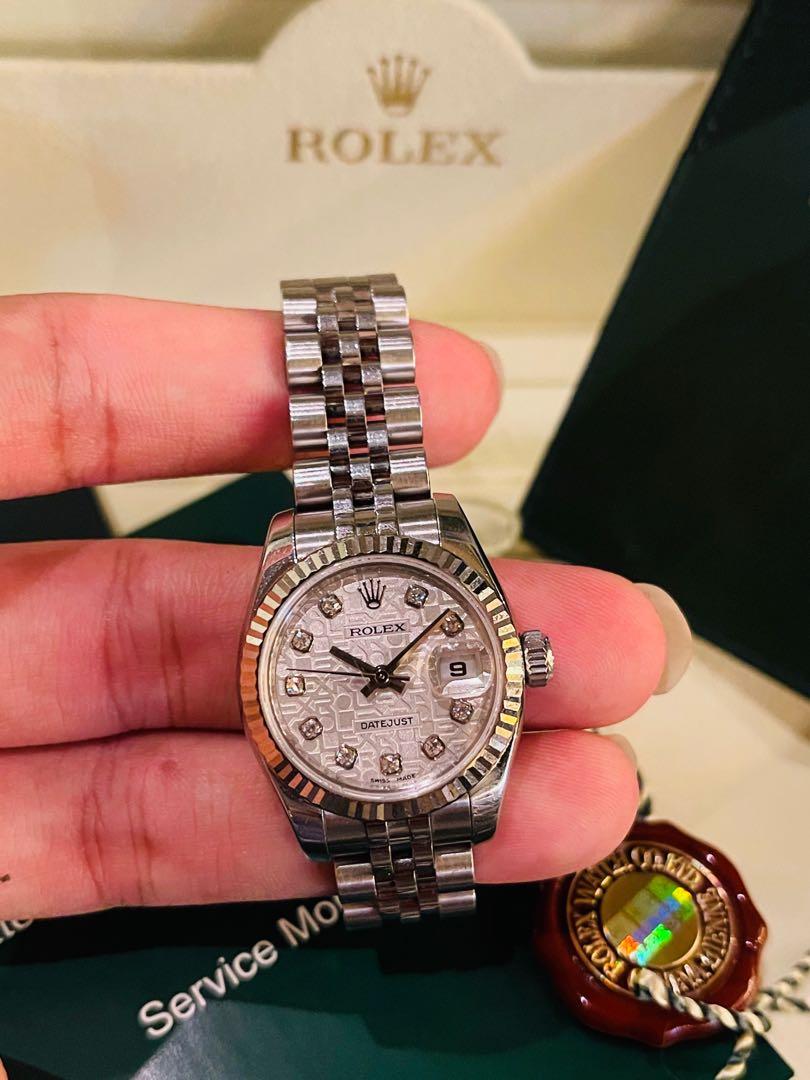 ROLEX 179174 Datejust Computer Diamond Dial 18k White Gold Bezel