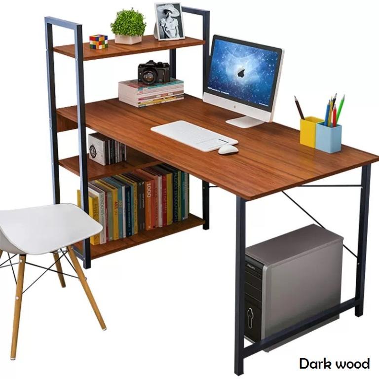 Simple 2 In 1 Computer Study Table With Bookshelf Wfh Soho Office Meja Komputer Belajar Home Furniture Furniture On Carousell Model meja komputer minimalis menjadi makin keren apabila tepat dalam menata dan mendekorasi meja komputer tersebut.