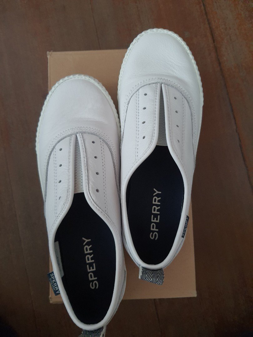 Sperry white shop slip on