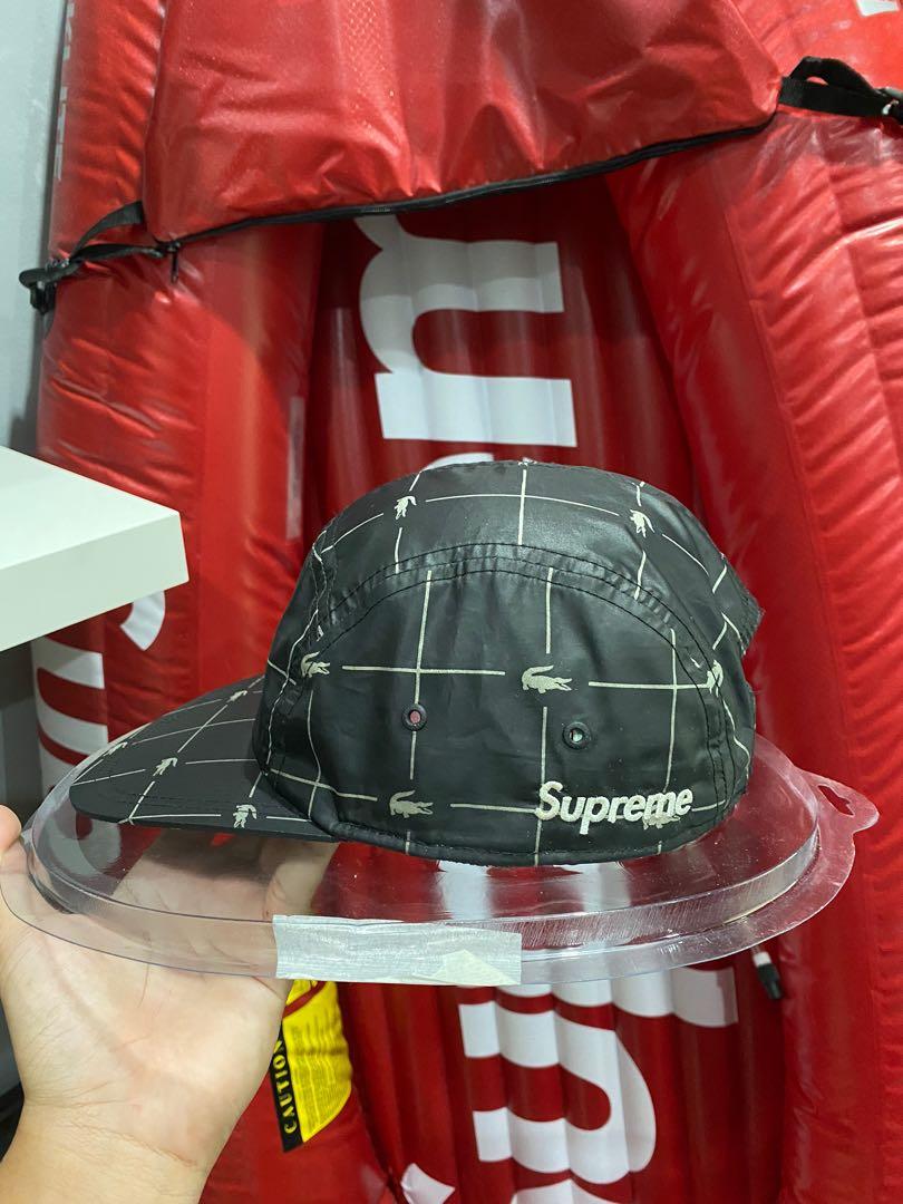 Supreme lacoste reflective grid hotsell nylon camp cap black