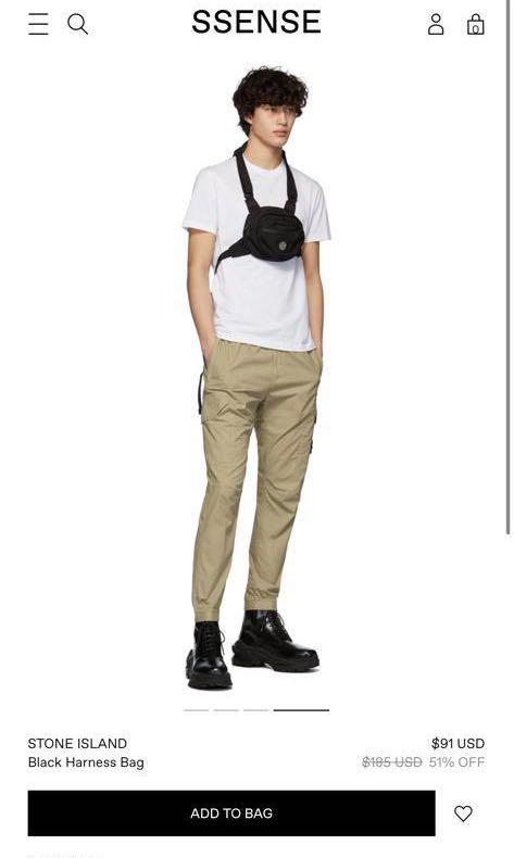 Stone island 2025 black harness bag