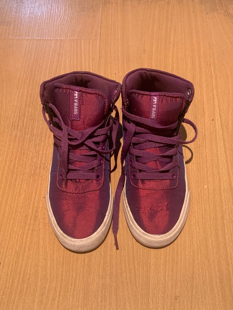 Purple supra top high tops
