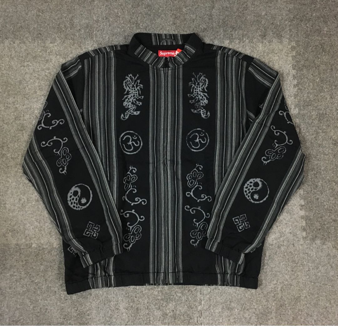 supreme woven striped batik jacket