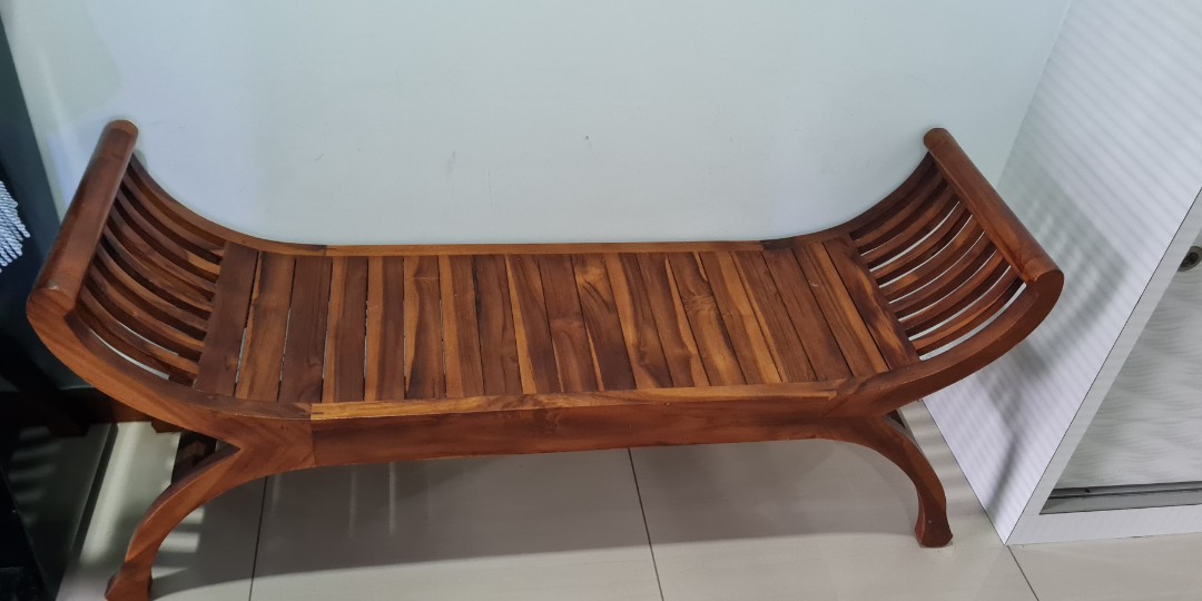 Teakwood Bench (Used), Furniture & Home Living, Furniture, Tables