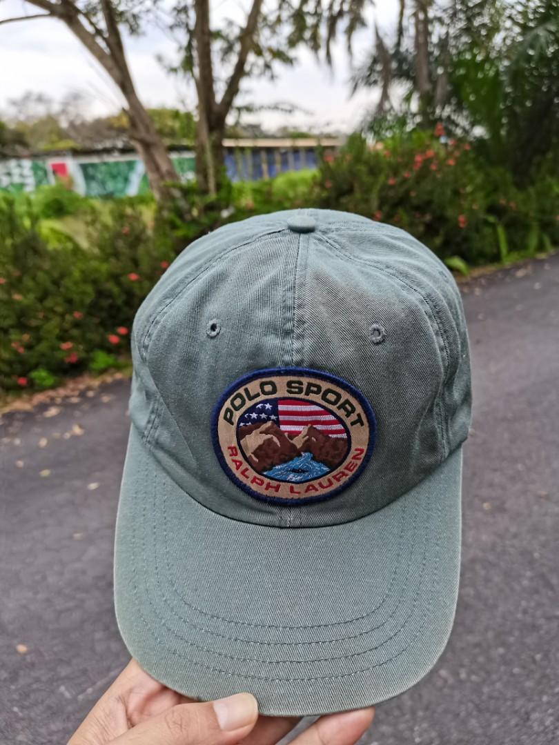 Vintage Ralph Lauren Polo Sport Hat Sportsman Cookie Patch 90s Cap