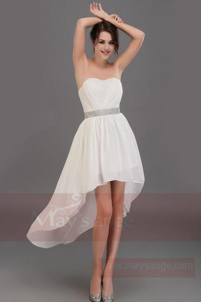 White strapless chiffon dress sale