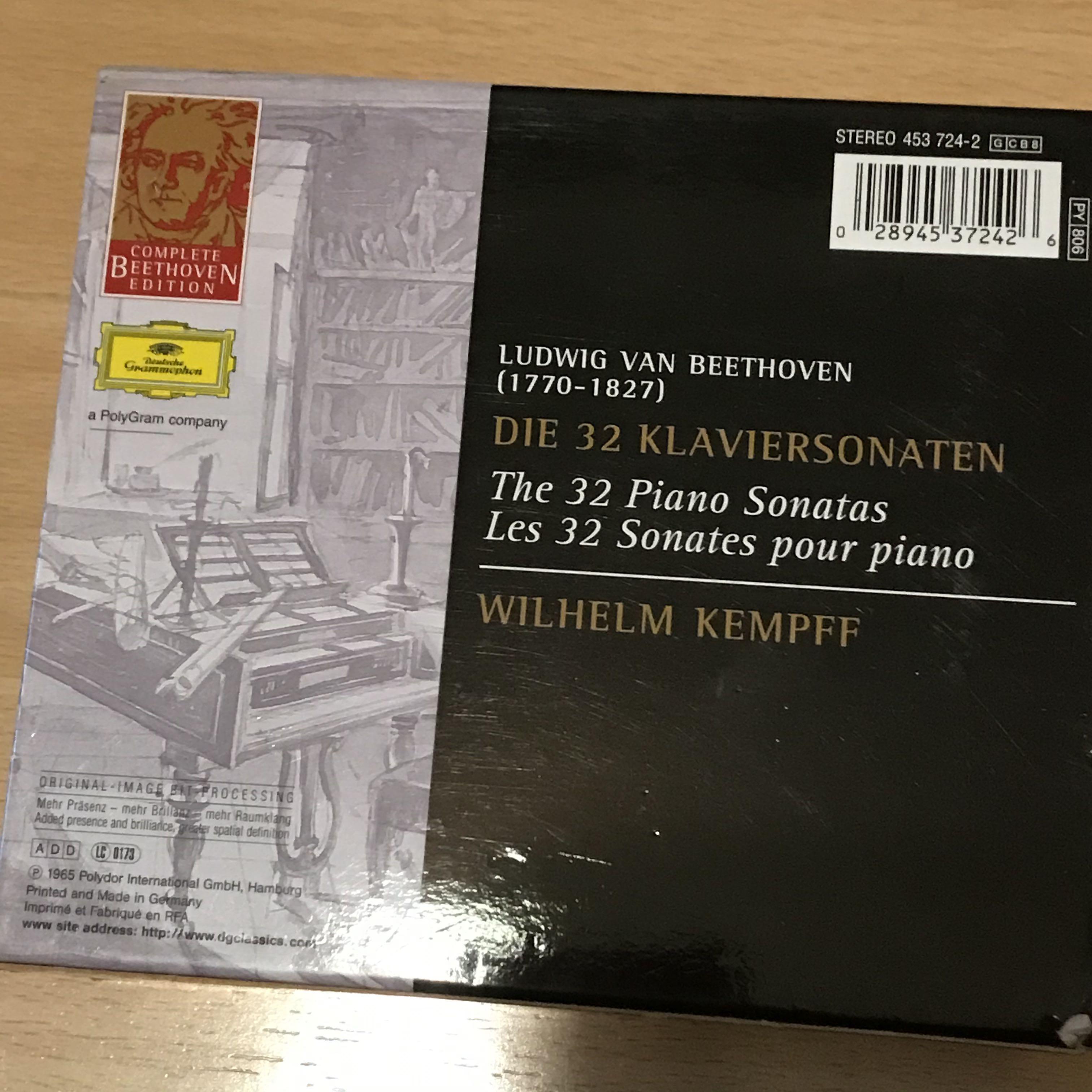 Wilhelm Kempff Beethoven Piano Sonatas 1-32 DG 8CDs made in Germany  貝多芬鋼琴奏鳴曲