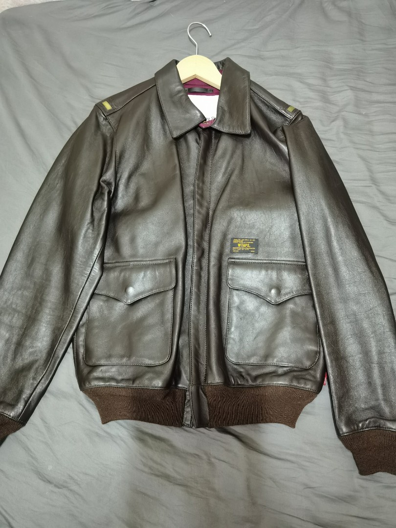 Wtaps A2 leather jacket, 男裝, 外套及戶外衣服- Carousell
