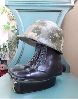 1975 Jim Beam Army Helmet and Boots Decanter