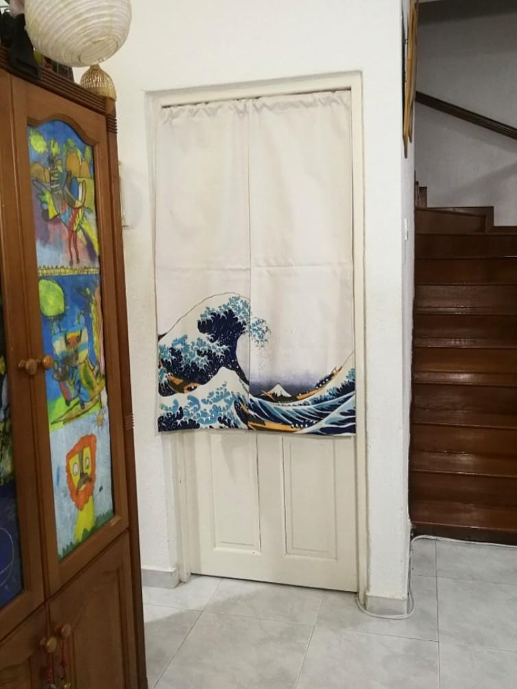 Instock 85x130cm Cotton Door Curtain, Curtains For The Kitchen Door