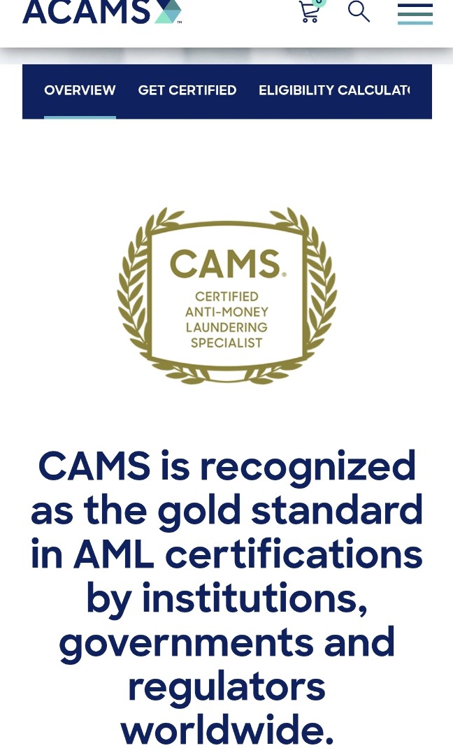CAMS Zertifizierung