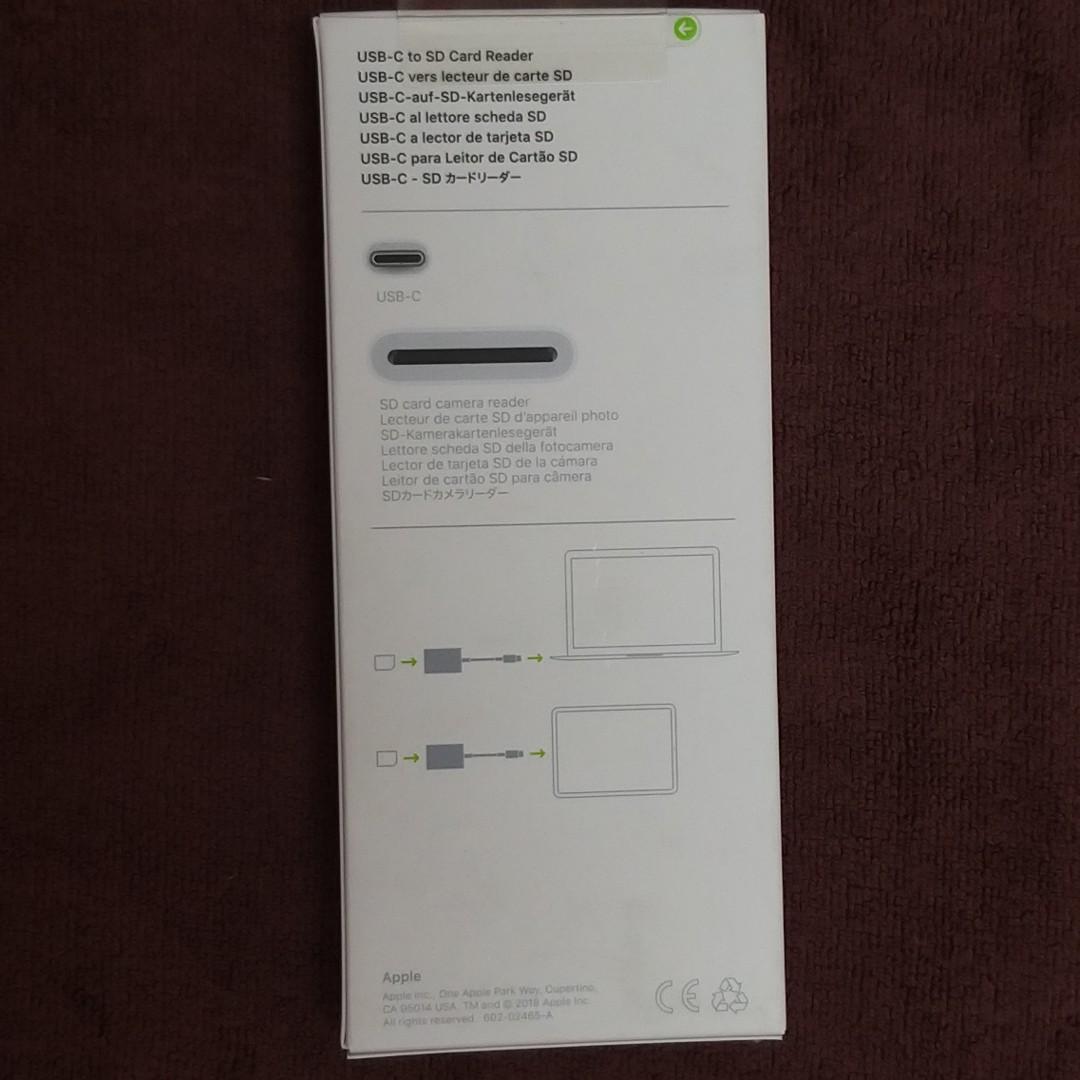 Apple USBC to SD card reader 讀卡器, 電腦＆科技, 電腦周邊及配件, 電腦線、轉接線及轉換器 Carousell