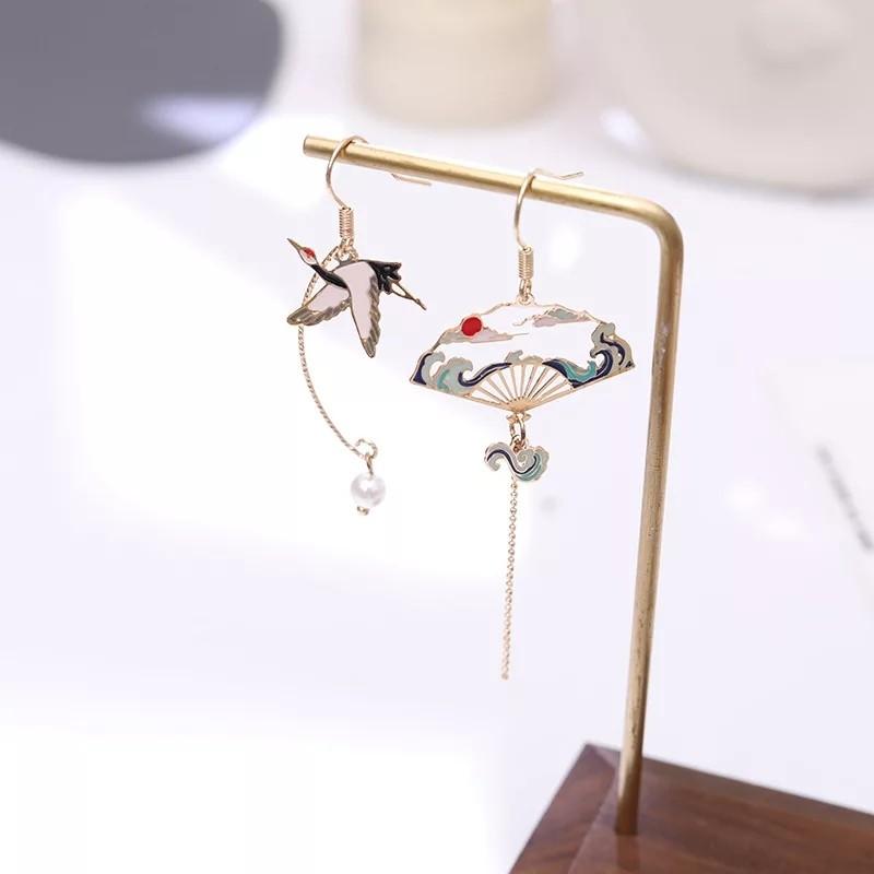 Japanese fan earrings on sale
