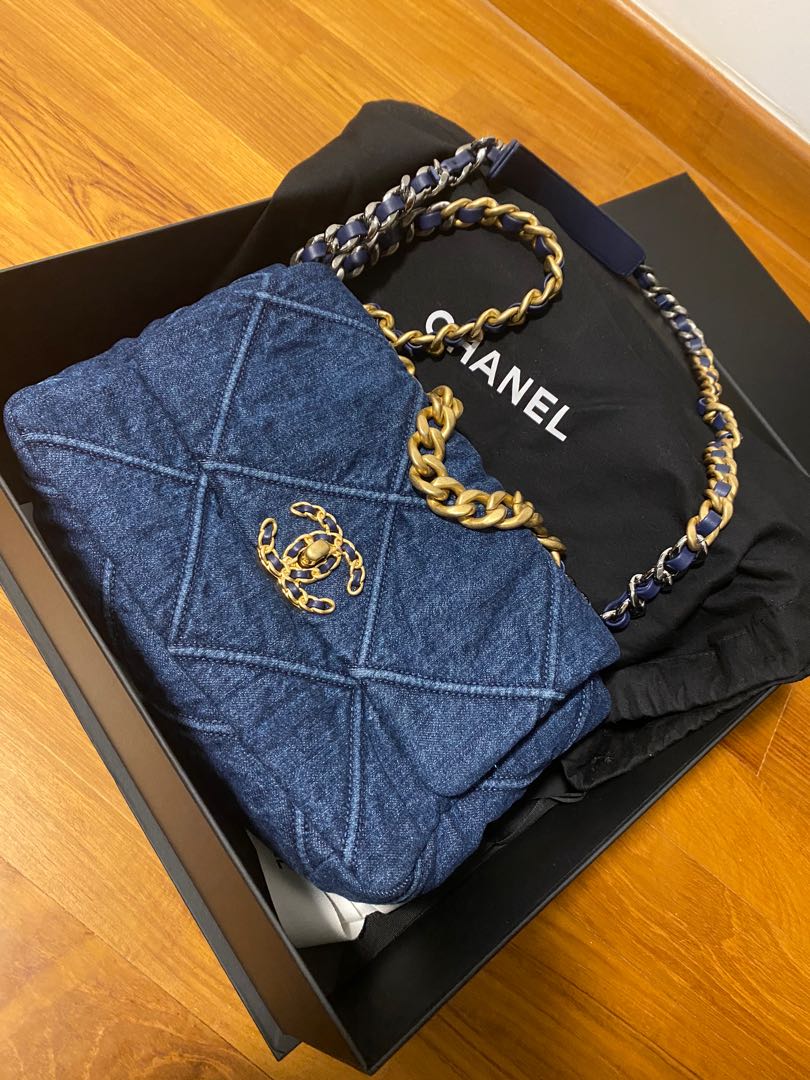 Chanel 19 Flap Bag, Denim, Luxury, Bags & Wallets on Carousell