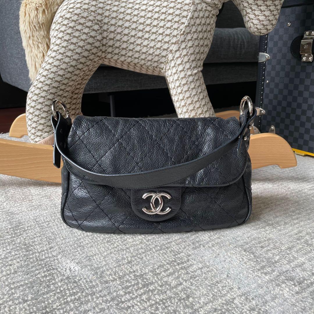 Chanel Tri compartment flap bag Black