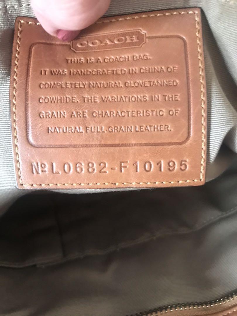 Coach bag (Category: Purses & Pouches) located in Manila. Submitted by gresha (Listing ID 1062184998, Image 2). Description: Coach Hamptons Brown Leather Large bag Code: F10195 From US Free shipping .