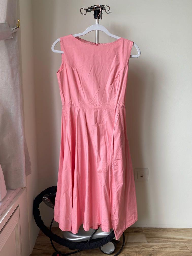 Cos MIDI Flare Dress Sz 34 Pink, Women's Fashion, Tops, Sleeveless on  Carousell
