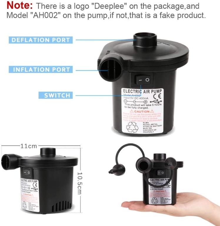 Deeplee Electric Air Pump Quick Fill Electric Rechargeable