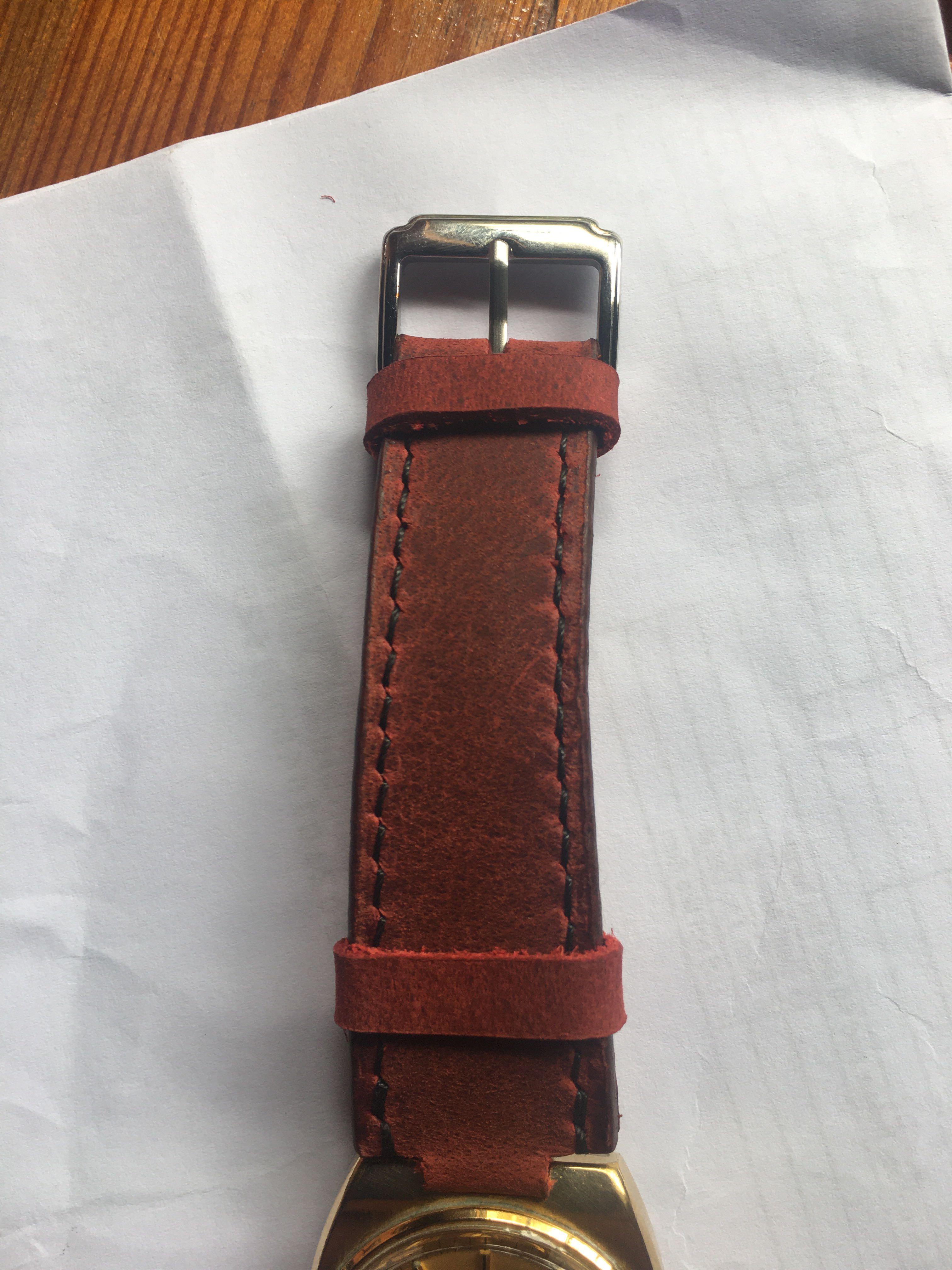 Custom made Genuine leather omega seamaster 1286 249 maroon