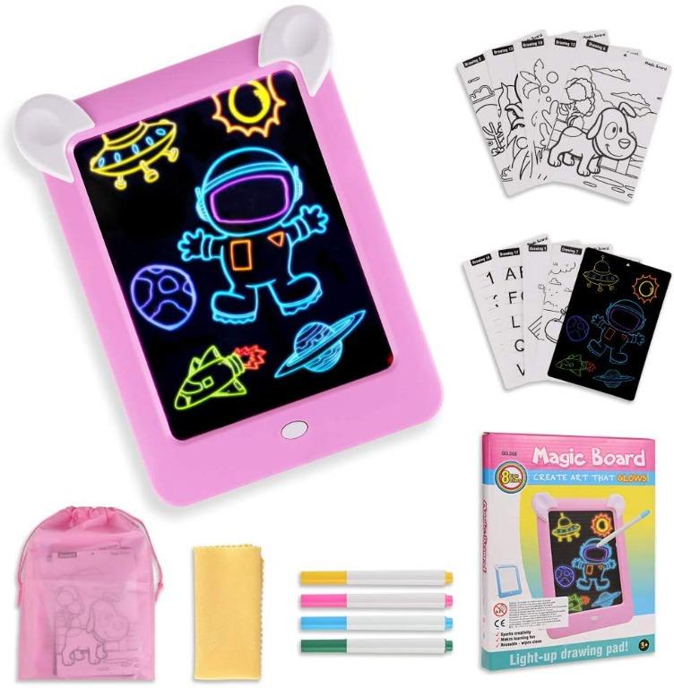 GOLDGE Light up Drawing Board Kids, Portable Drawing Pad Writing Tablet ...