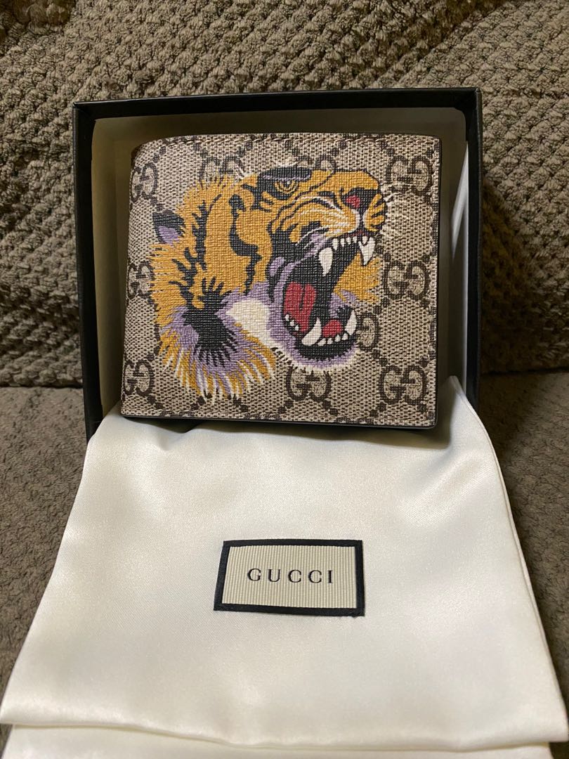 GUCCI - Tiger Print GG Supreme Wallet Men