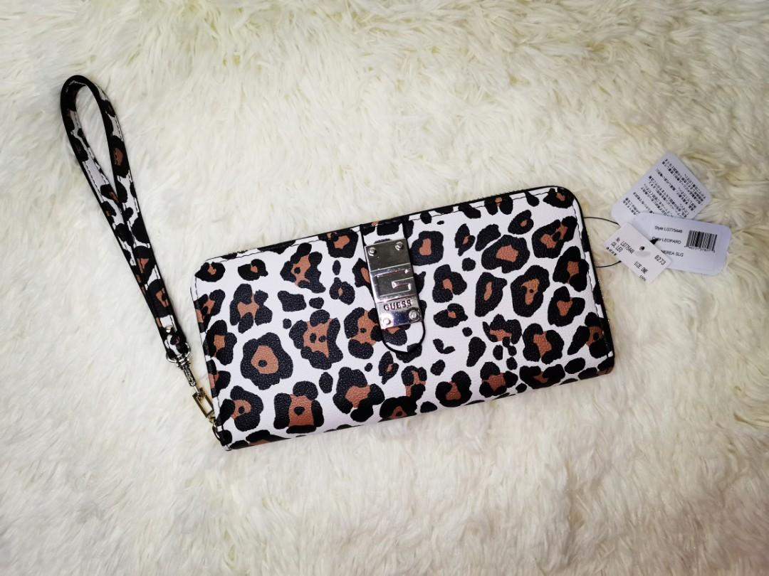 guess leopard wallet